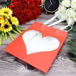 Asorti Simli Kalp Desen Pencereli Çanta 12'Li Paket - 7