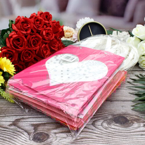 Asorti Simli Kalp Desen Pencereli Çanta 12'Li Paket - 8
