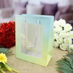 Asorti Simli Pencereli Hediyelik Karton Çanta 12'Li Paket - 6