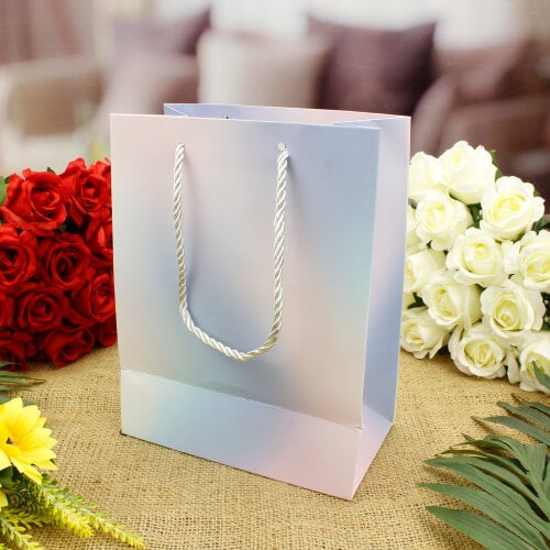 Asorti Simli Pencereli Hediyelik Karton Çanta 12'Li Paket - 9