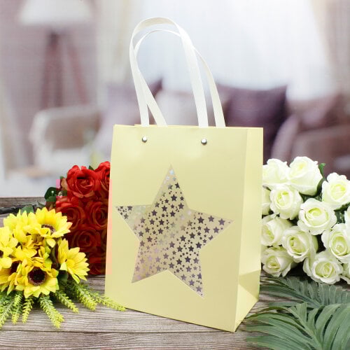 Asorti Simli Yıldız Desen Pencereli Çanta 12'Li Paket - 2