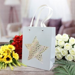 Asorti Simli Yıldız Desen Pencereli Çanta 12'Li Paket - 4