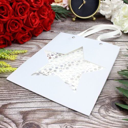 Asorti Simli Yıldız Desen Pencereli Çanta 12'Li Paket - 5