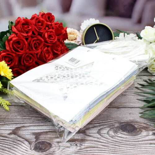 Asorti Simli Yıldız Desen Pencereli Çanta 12'Li Paket - 10