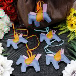 At Figürlü Çanta Charm Aksesuar Mavi - 1