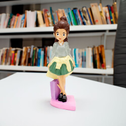 Ayakta Lila Çantalı Kız Biblo 18CM - 1