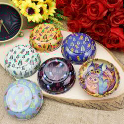 Baykuş Desenli Teneke Kase 9,5 CM - 2