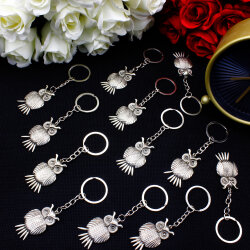 Baykuş Figürlü Metal Anahtarlık 12’li Paket - 1