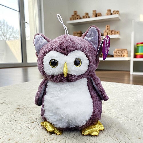 Baykuş Peluş 23 cm Mürdüm - Toptanalim