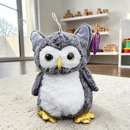 Baykuş Peluş Gri Beyaz 23 cm - Toptanalim