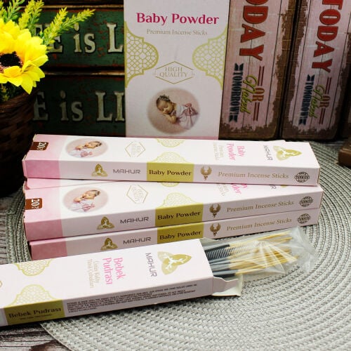 Bebek Pudrası Kokulu Premium Tütsü Çubukları - Kare Dekor