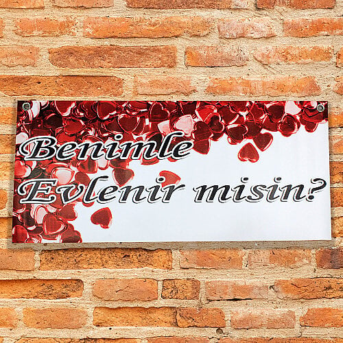 Benimle Evlenir Misin Yazılı Evlilik Teklifi Fon Afişi 36x80 cm - Toptanalim (1)