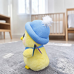 Bereli ve Atkılı Sevimli Peluş Civciv Sarı 25 cm - 2