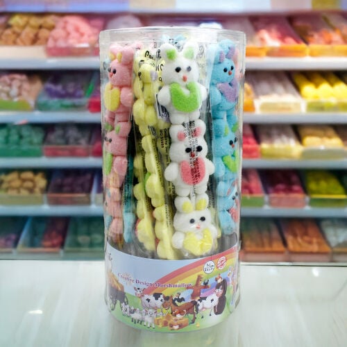 20'li Paket Birinci Kalite 3'lü Tavşan Tasarım Mini Yumuşak Şeker (Marshmallow) - 3