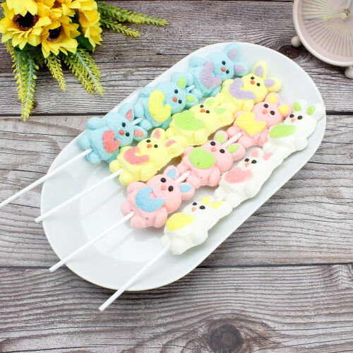 20'li Paket Birinci Kalite 3'lü Tavşan Tasarım Mini Yumuşak Şeker (Marshmallow) - 1