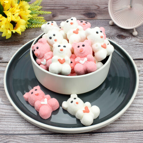  50'li Paket Birinci Kalite Ayıcık Tasarım Mini Yumuşak Şeker (Marshmallow) - 1