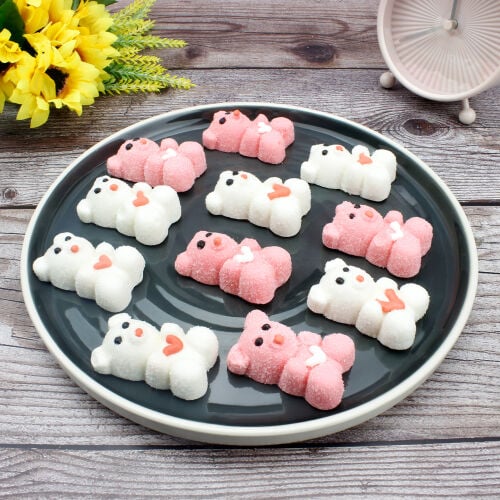  50'li Paket Birinci Kalite Ayıcık Tasarım Mini Yumuşak Şeker (Marshmallow) - 2