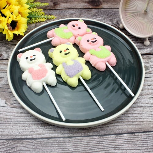 12'li Paket Birinci Kalite Ayıcık Tasarım Yumuşak Şeker (Marshmallow) - 1