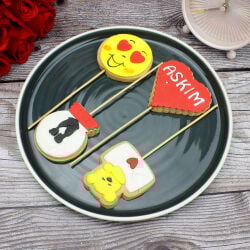 24'lü Paket Birinci Kalite Hand Made Aşk Tasarım Kurabiye - 2