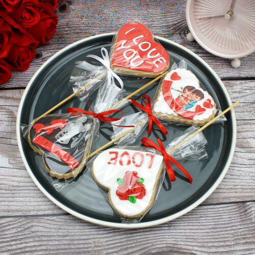 24'lü Paket Birinci Kalite Hand Made Love Tasarım Kurabiye - 3