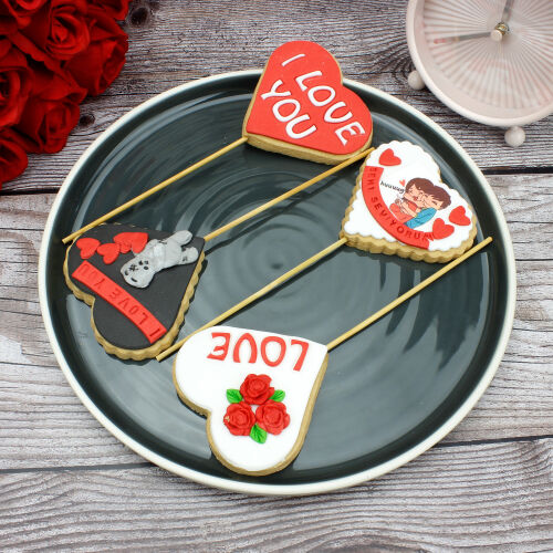 24'lü Paket Birinci Kalite Hand Made Love Tasarım Kurabiye - 2