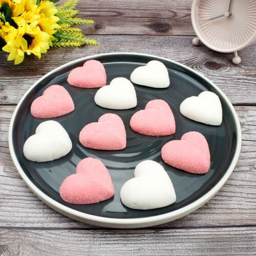 50'li Paket Birinci Kalite Kalp Tasarım Mini Yumuşak Şeker (Marshmallow) - 2
