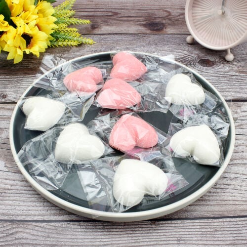 50'li Paket Birinci Kalite Kalp Tasarım Mini Yumuşak Şeker (Marshmallow) - 3