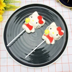  12'li Paket Birinci Kalite Kırmızı Hello Kitty Tasarım Mini Yumuşak Şeker (Marshmallow) - 2