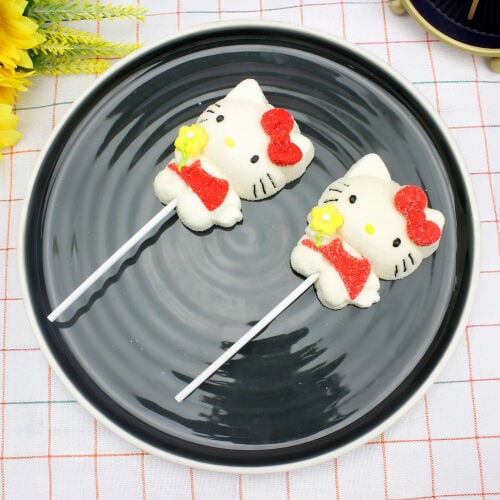  12'li Paket Birinci Kalite Kırmızı Hello Kitty Tasarım Mini Yumuşak Şeker (Marshmallow) - 2