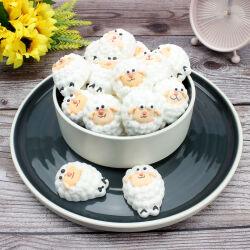 50'li Paket Birinci Kalite Kuzu Tasarım Mini Yumuşak Şeker (Marshmallow) - 1