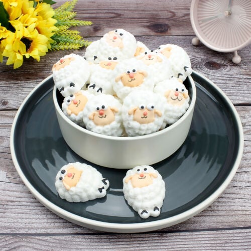 50'li Paket Birinci Kalite Kuzu Tasarım Mini Yumuşak Şeker (Marshmallow) - 1