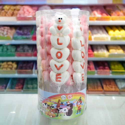 12'Li Paket Birinci Kalite Love Tasarım Mini Yumuşak Şeker (Marshmallow) - 3