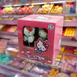 12'li Paket Birinci Kalite Mavi Hello Kitty Tasarım Mini Yumuşak Şeker (Marshmallow) - 3