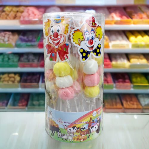 12'Li Paket Birinci Kalite Palyaço Tasarım Mini Yumuşak Şeker (Marshmallow) - 3