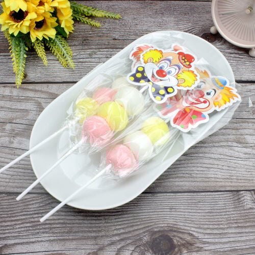 12'Li Paket Birinci Kalite Palyaço Tasarım Mini Yumuşak Şeker (Marshmallow) - 2