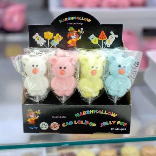 12'li Paket Birinci Kalite Sevimli Ayıcık Tasarım Yumuşak Şeker (Marshmallow) - 3