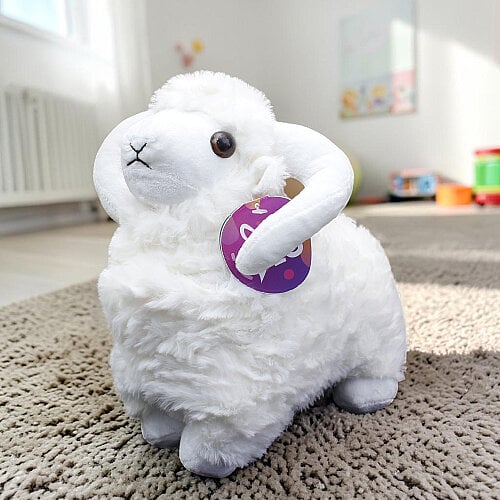 Boynuzlu Peluş Koç Beyaz 22 cm - Toptanalim (1)