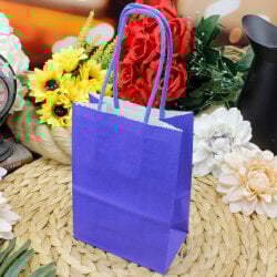 Büküm Saplı Lacivert Kağıt Çanta 12'li Paket - 1