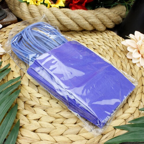 Büküm Saplı Lacivert Kağıt Çanta 12'li Paket - 3