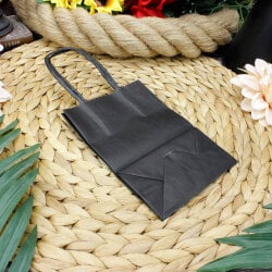 Büküm Saplı Siyah Kağıt Çanta 12'li Paket - 2