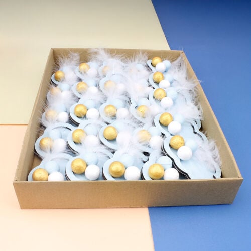 Bulut Magnet Mavi 25'li Paket - Kare Dekor (1)