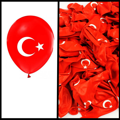 Büyük Boy 12İnch Balon Türk Bayrağı - 1
