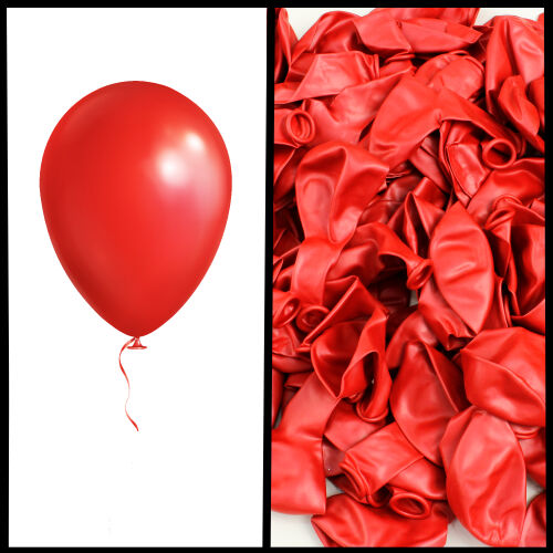 Büyük Boy 12 İnch Metalik Balon Kırmızı Renk - 1