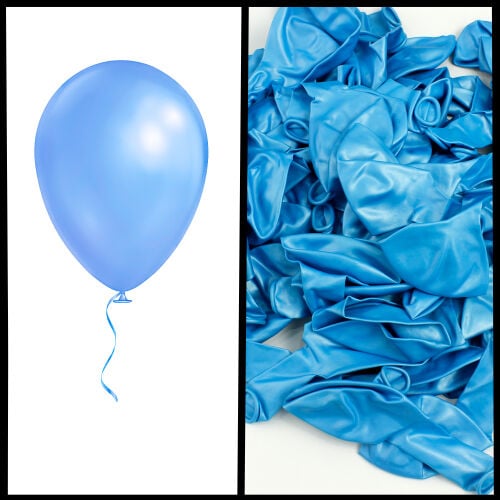 Büyük Boy 12 İnch Metalik Balon Mavi Renk - 1