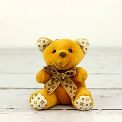 Büyük Boy Desenli Peluş Ayıcık Anahtarlık Koyu Kahverengi 12'li Paket - 2