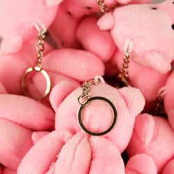 Büyük Boy Hareketli Peluş Ayıcık Anahtarlık Pembe 12'li Paket - 2