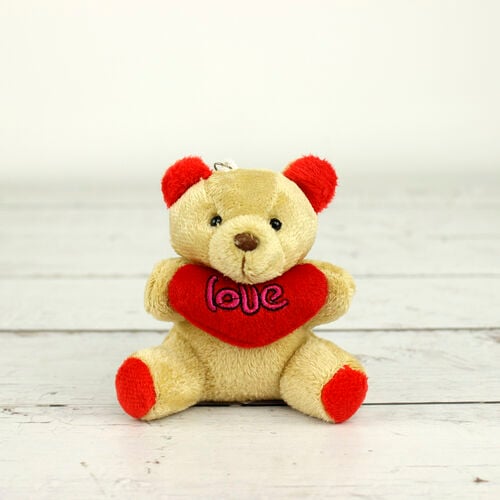 Büyük Boy Love Peluş Ayıcık Anahtarlık Kahverengi 12'li Paket - 2