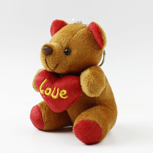 Büyük Boy Love Peluş Ayıcık Anahtarlık Koyu Kahverengi 12'li Paket - 2