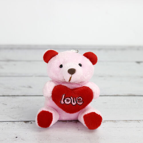 Büyük Boy Love Peluş Ayıcık Anahtarlık Pembe 12'li Paket - 2
