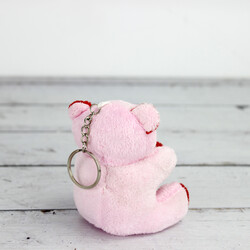Büyük Boy Love Peluş Ayıcık Anahtarlık Pembe 12'li Paket - 3